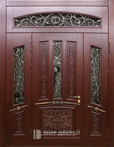 Входная дверь со стеклом сверху №39 внешняя - фото