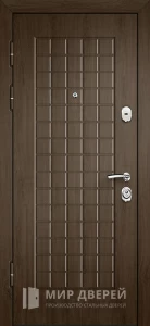 Дверь входная коричневая с квадратами №13 внутренняя - фото